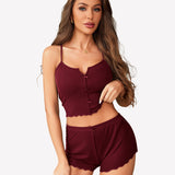 Ribbed Cami Pajama Set 2 Piece PJ Set