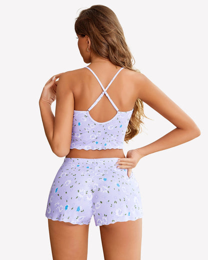 Ribbed Cami Pajama Set 2 Piece PJ Set