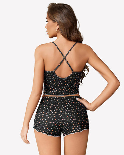 Ribbed Cami Pajama Set 2 Piece PJ Set