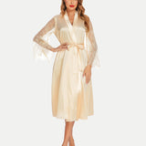 Floral Long Sleeves Lace Kimono Robe