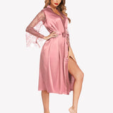 Floral Long Sleeves Lace Kimono Robe