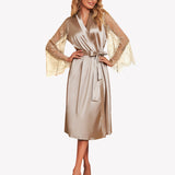 Floral Long Sleeves Lace Kimono Robe