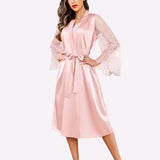 Floral Long Sleeves Lace Kimono Robe