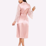 Floral Long Sleeves Lace Kimono Robe