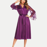 Floral Long Sleeves Lace Kimono Robe