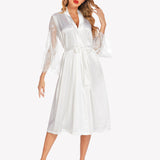 Floral Long Sleeves Lace Kimono Robe