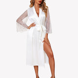 Floral Long Sleeves Lace Kimono Robe
