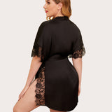Satin Eyelash Lace Kimono