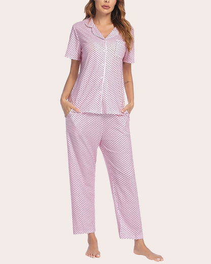 Notch Collar Soft Pajamas Set