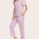 Notch Collar Soft Pajamas Set