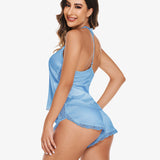 Satin Pajama Set Cami Lace Sleepwear