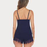 Lace Trim Short Pajama Set