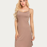 Full Slips Nightgown V Neck Dress