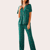 Notch Collar Soft Pajamas Set
