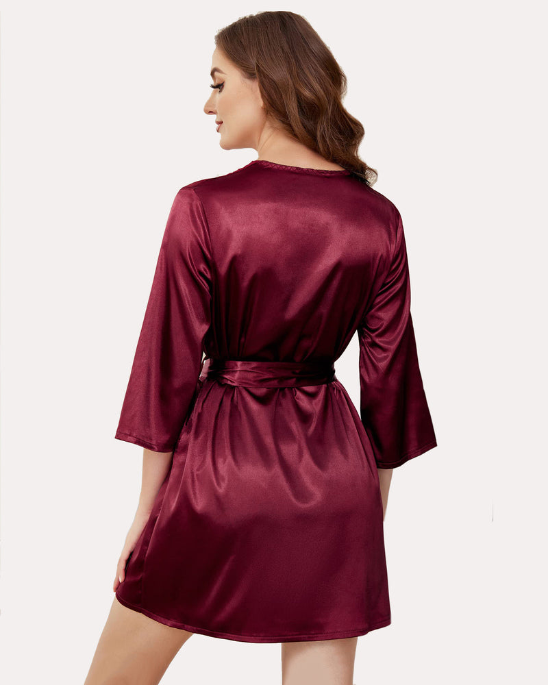 Kimono Satin Short Silky Robes