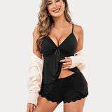 Cami Set Lace Trim Short Pjs Sets