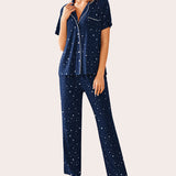 Notch Collar Soft Pajamas Set