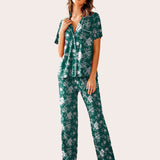 Notch Collar Soft Pajamas Set