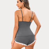 Cami Set Lace Trim Short Pjs Sets