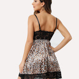 Satin Lingerie Dress V Neck Slips Nightie