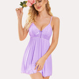 Lace V-neck Modal Babydoll Lounge Dress