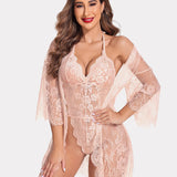 2 Piece Set Lace Robe with Teddy