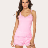 Floral Trim Cami Pajama Set