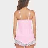 Lace Trim Short Pajama Set