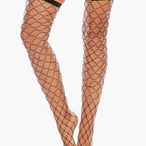 Rhinestone Fishnet Knee High Stockings