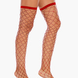 Rhinestone Fishnet Knee High Stockings