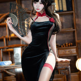 Halter Neck Button See-Through Cheongsam