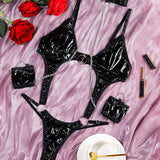 PU Hollow Chain Bodysuit