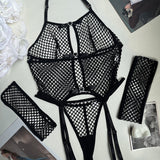 Fishnet See-Through Bra Sets