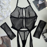 Fishnet See-Through Bra Sets