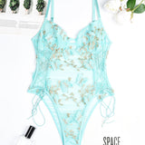 Butterfly Embroidered Lace Bodysuit