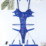 Lace Embroidered Chain Bodysuits