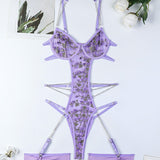 Lace Embroidered Chain Bodysuits