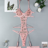 Lace Embroidered Chain Bodysuits