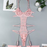 Lace Embroidered Chain Bodysuits