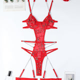 Lace Embroidered Chain Bodysuits