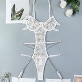 Lace Embroidered Chain Bodysuits