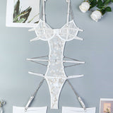Lace Embroidered Chain Bodysuits