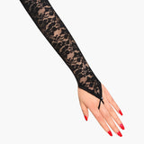 Lace Black Fingerless Floral Gloves