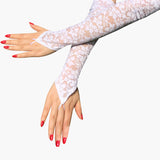 Lace Black Fingerless Floral Gloves