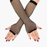 Lace Fingerless Mesh Fishnet Gloves