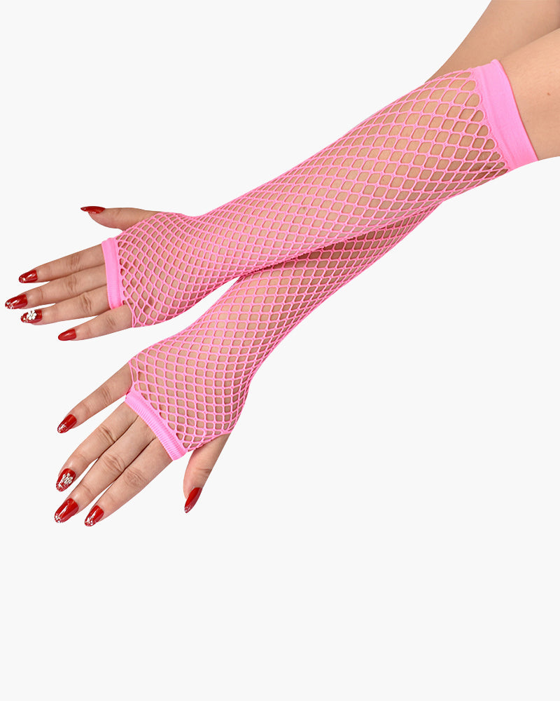 Lace Fingerless Mesh Fishnet Gloves