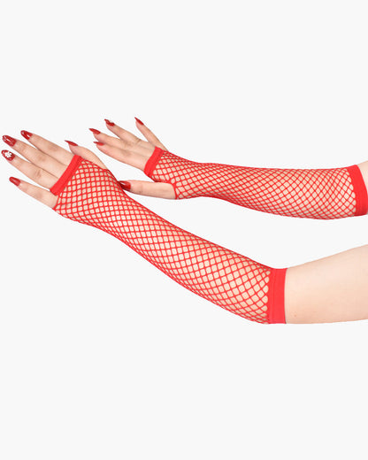 Lace Fingerless Mesh Fishnet Gloves