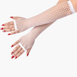 Lace Fingerless Mesh Fishnet Gloves