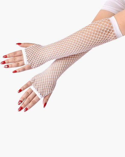 Lace Fingerless Mesh Fishnet Gloves
