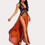 Leopard Deep V Neck Nightwear